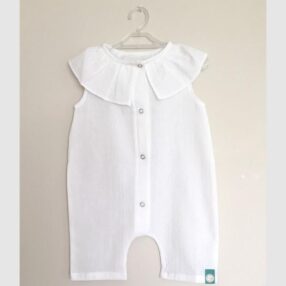 BeyzBaby Şile Bezi Fırfırlı Tulum