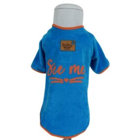 Mavi See Me Baskılı Kadife Body