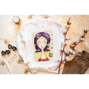 Balık saçlı Kadın Tasarım Sweatshirt