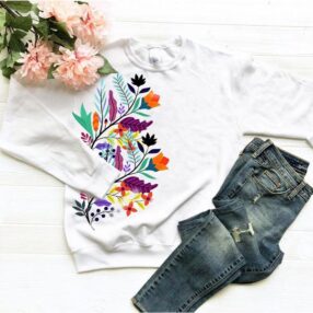 Çiçekler Tasarım Sweatshirt