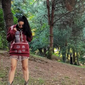 UNISEX Bordo Baskı Ve Boya Detaylı Sweatshirt