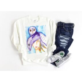 Baykuş Sever Kadın tasarım Sweatshirt