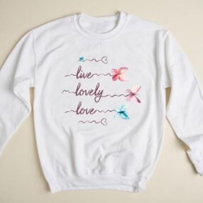 Kelebekler Tasarım Sweatshirt