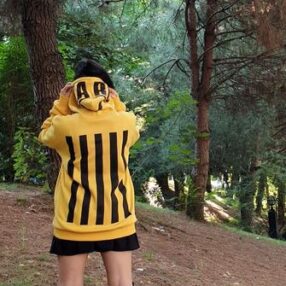 UNISEX Boya ve Baskı Detaylı Sweatshirt