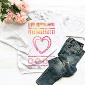 Fırça darbeleri Kalp Tasarım Sweatshirt