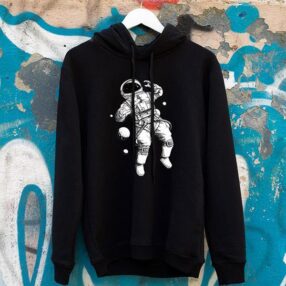 GAAAKGAKK Astronot Desenli Pamuklu Unisex Hoodie