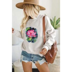 Nilüfer Çiçeği Tasarım Sweatshirt