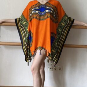 African Style Plaj Elbisesi Turuncu