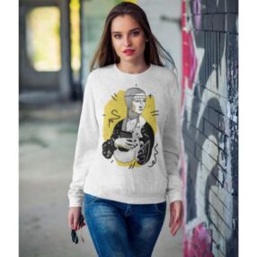 Leonardo Davinci Kakımlı kadın sweatshirt