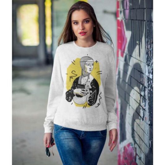 Leonardo Davinci Kakımlı kadın sweatshirt