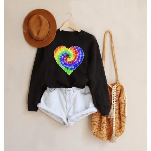 Batik Kalp desenli tasarım Sweatshirt