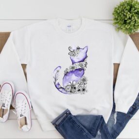 Kedi Figürlü Sweatshirt