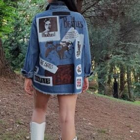 Baskı ve Boya Detaylı UNISEX Denim Gömlek