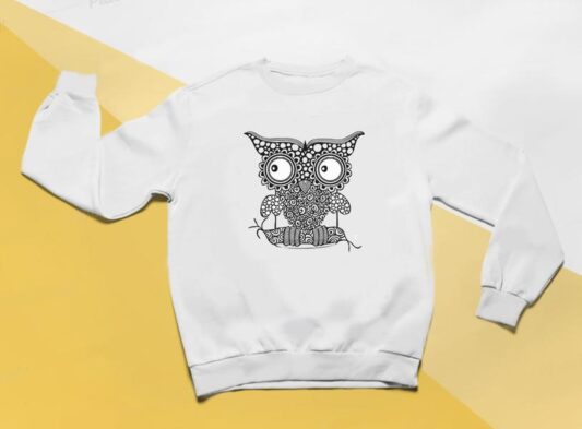 Baykuşlu Tasarım Sweatshirt