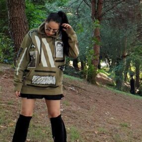 UNISEX Baskı ve Boya Detaylı Sweatshirt