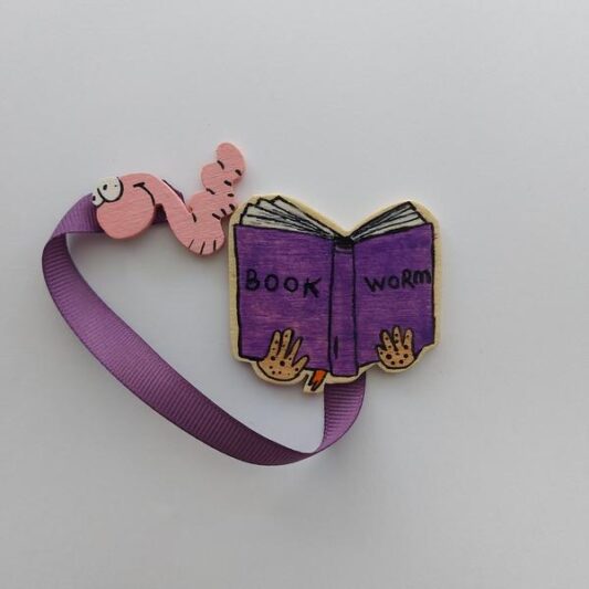 Ahşap Kitap Ayracı Book Worm