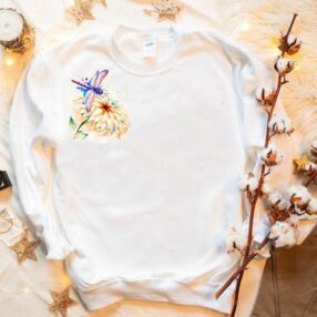 Çiçek ve Yusufçuk Tasarım Sweatshirt