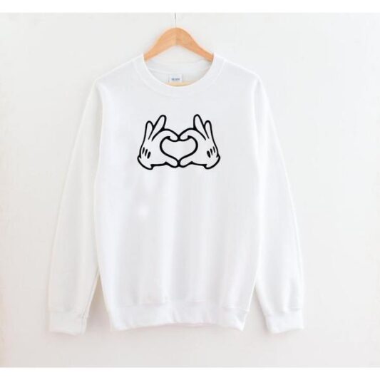 Miki fare Love Tasarım Sweatshirt